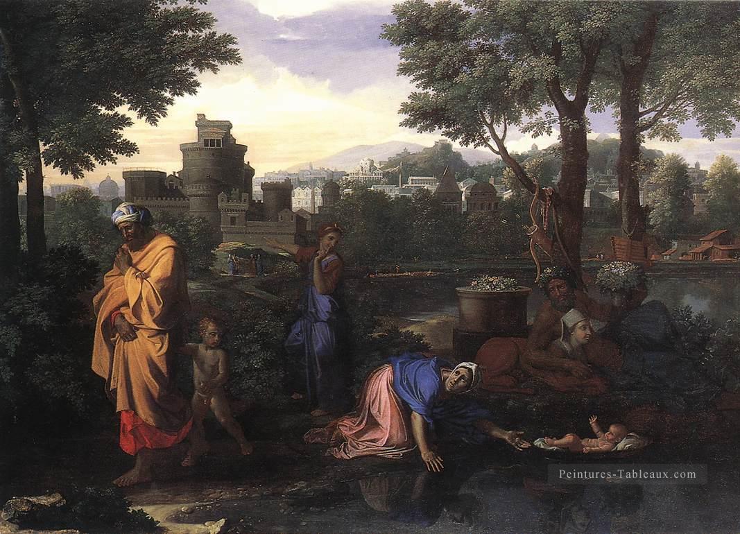 L’Exposition de Moïse classique peintre Nicolas Poussin Peintures à l'huile